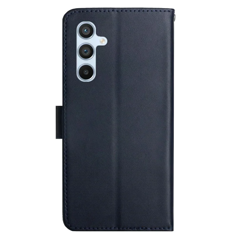 HT02 For Samsung Galaxy A15 4G Case Wallet Genuine Cow Leather Phone Cover - Blue