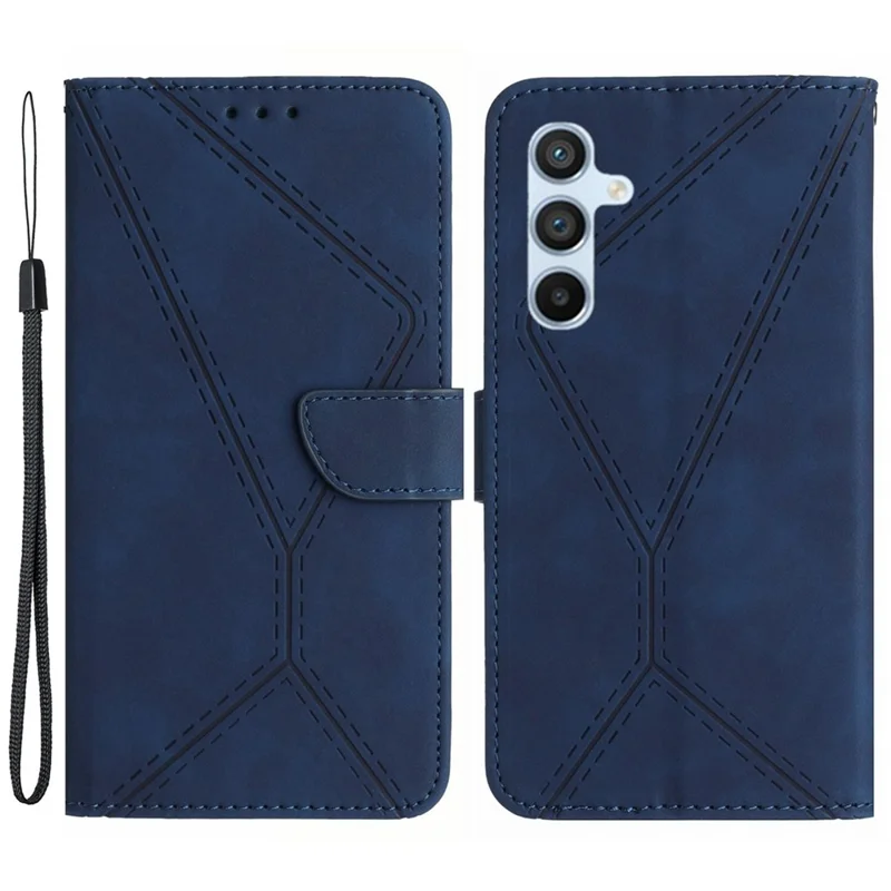 HT05 For Samsung Galaxy S24+ Case Skin-touch Wallet Leather Phone Cover - Blue