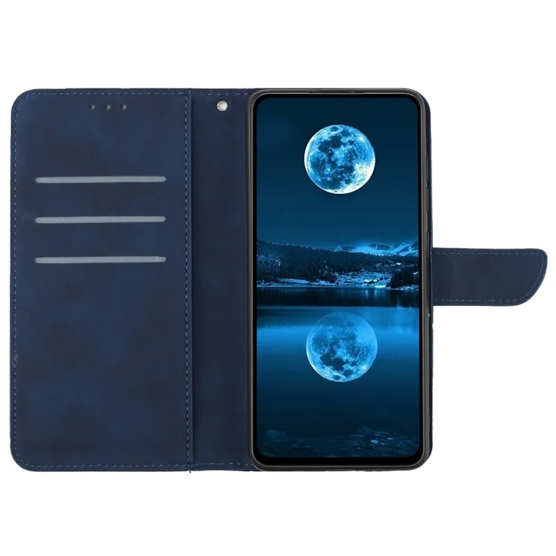 HT05 For Samsung Galaxy S24+ Case Skin-touch Wallet Leather Phone Cover - Blue