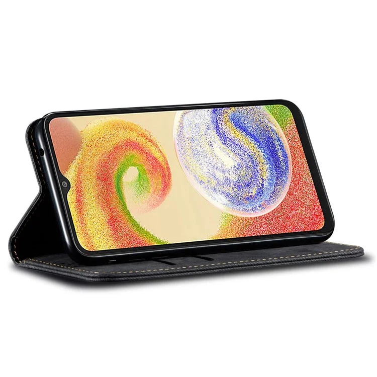 Funda para Samsung Galaxy S24 Ultra, funda delgada para teléfono, funda de cuero PU, carcasa de teléfono - Negro