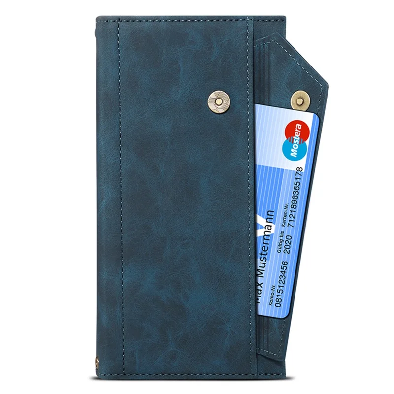 ESEBLE Star Series For Samsung Galaxy S24+ Case Zipper Pocket Wallet Leather Phone Cover - Blue
