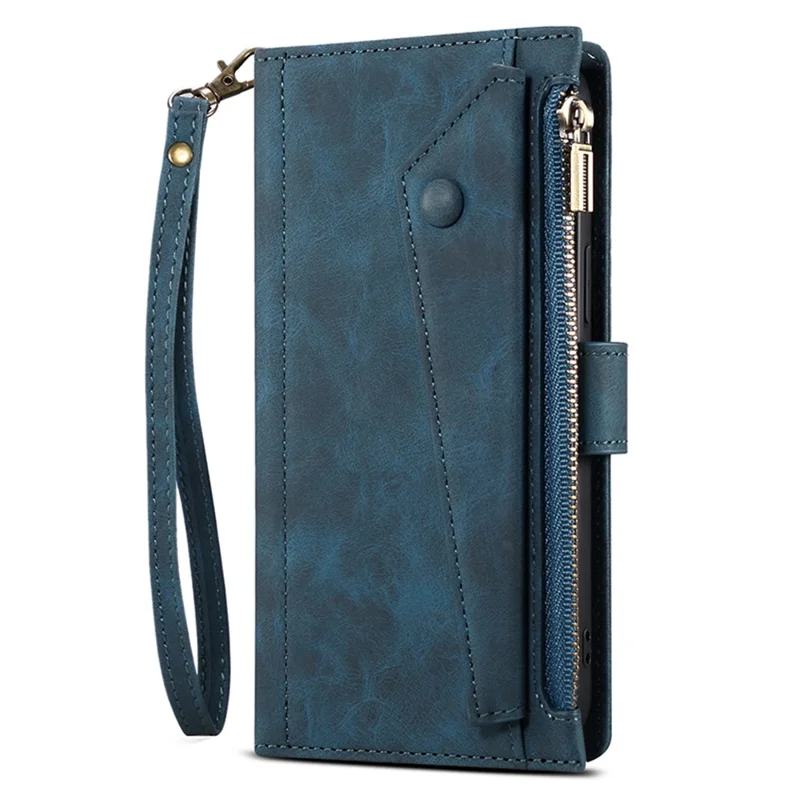 ESEBLE Star Series For Samsung Galaxy S24+ Case Zipper Pocket Wallet Leather Phone Cover - Blue