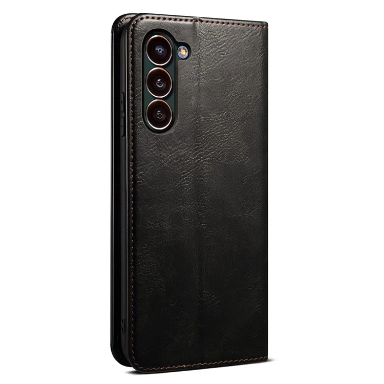 Capa de couro PU para Samsung Galaxy S24 Case Stand Wallet Mobile Phone Shell - Preto