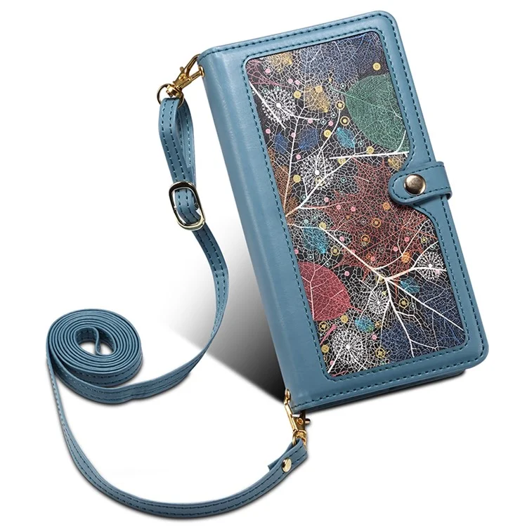 ESEBLE For Samsung Galaxy S24 Ultra Cover RFID Blocking Leather Phone Stand Case - Blue