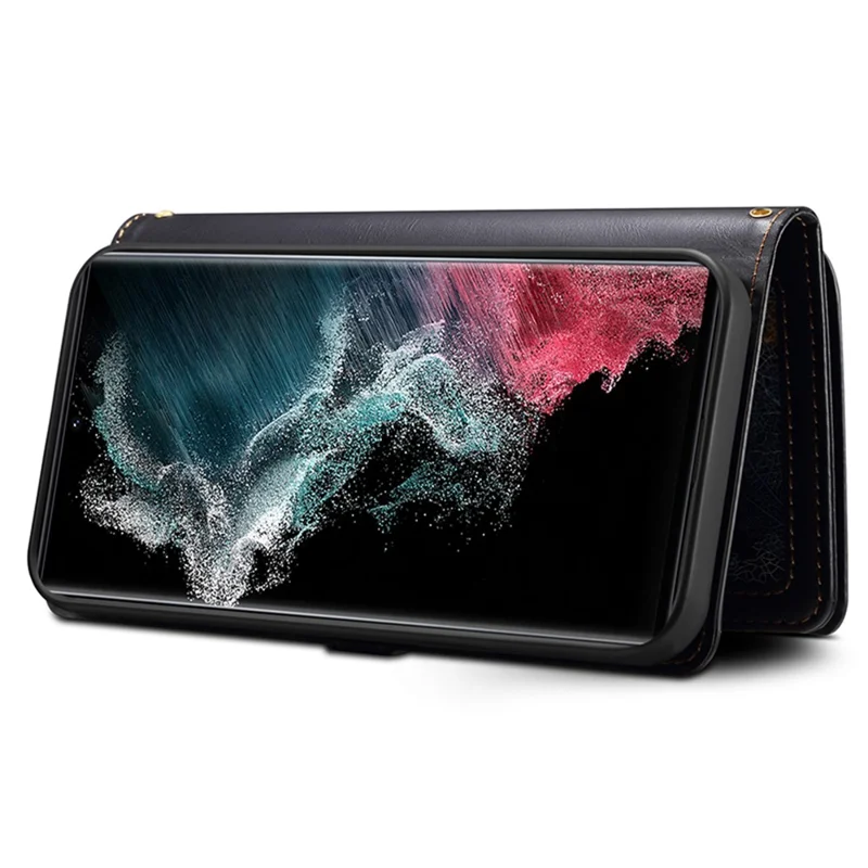 ESEBLE For Samsung Galaxy S24 Ultra Cover RFID Blocking Leather Phone Stand Case - Black