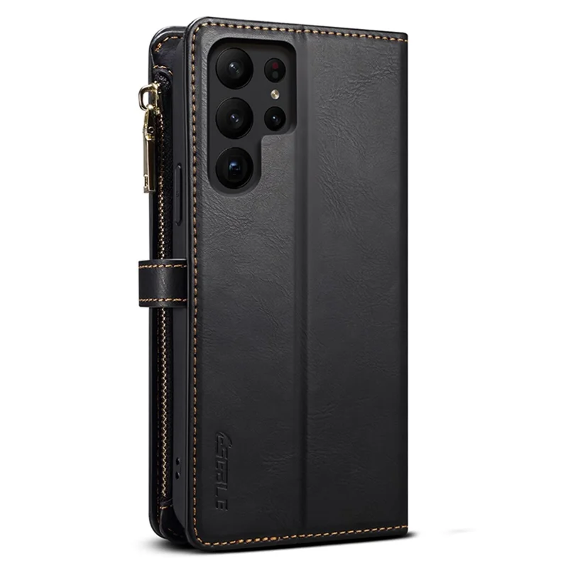 ESEBLE For Samsung Galaxy S24 Ultra Cover RFID Blocking Leather Phone Stand Case - Black