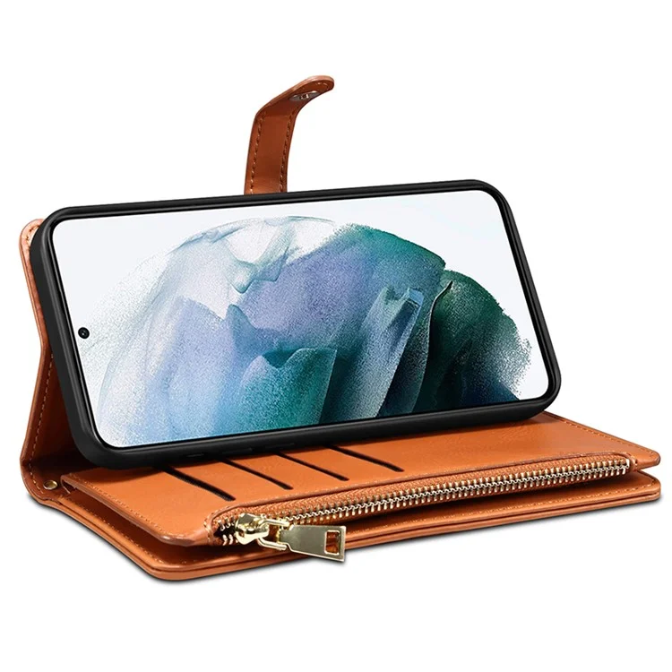 ESEBLE For Samsung Galaxy S24+ Case RFID Blocking Wallet Cellphone Leather Cover - Brown