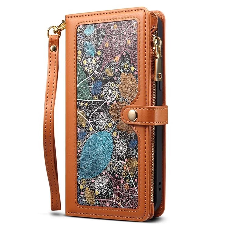 ESEBLE For Samsung Galaxy S24+ Case RFID Blocking Wallet Cellphone Leather Cover - Brown