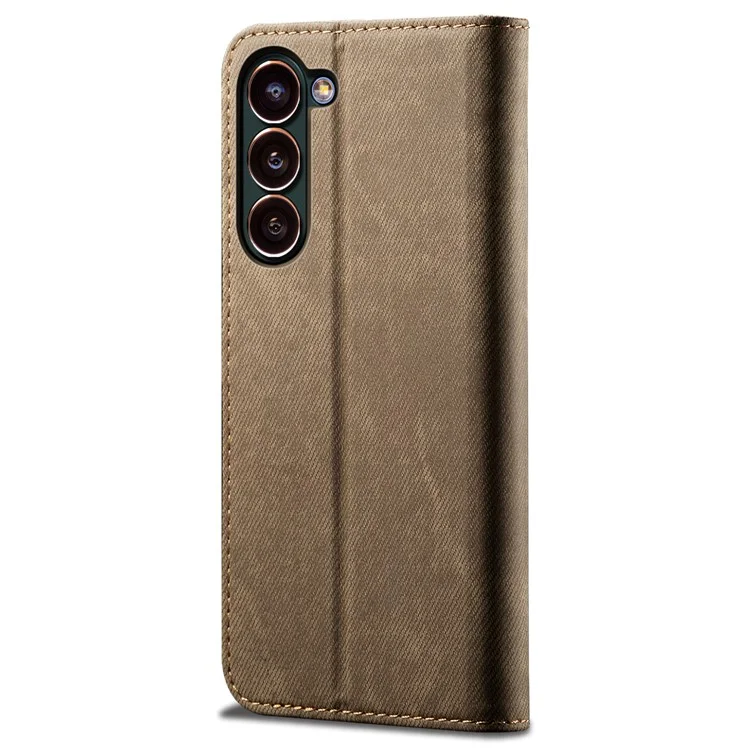 Чехол-книжка для Samsung Galaxy S24+ с подставкой и бумажником из искусственной кожи - Хаки