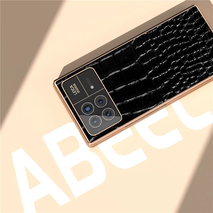 Para Xiaomi Mix Fold 3 5G Capa Padrão de Crocodilo Eletrogalvanização Capa de Telefone - Preto