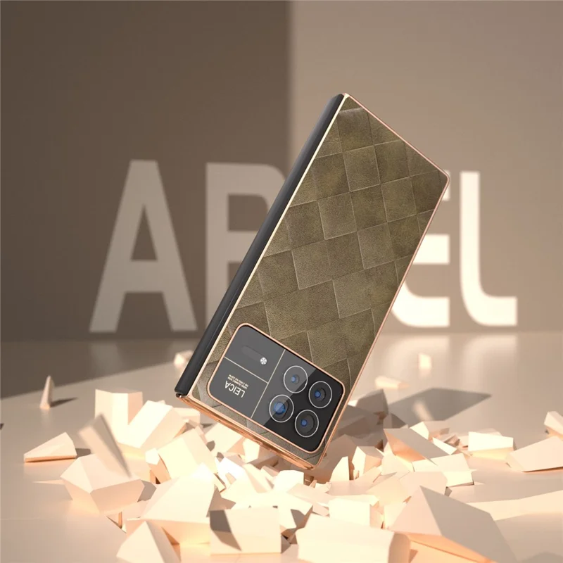 Für Xiaomi Mix Fold 3 5G-Hülle Gittermuster-Leder+PC Galvanisierung Handyhülle - Grün