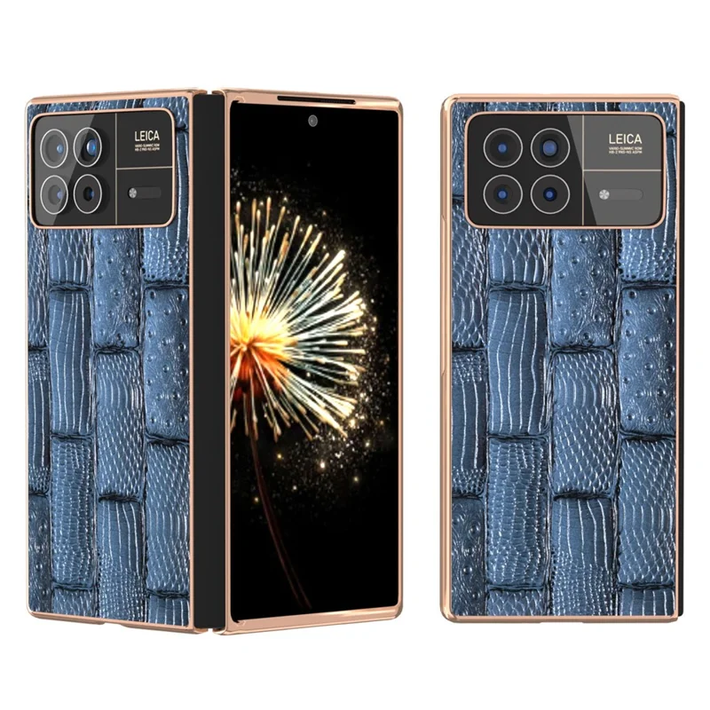 For Xiaomi Mix Fold 3 5G Case Electroplated Mahjong Texture Non-Slip Phone Cover - Blue