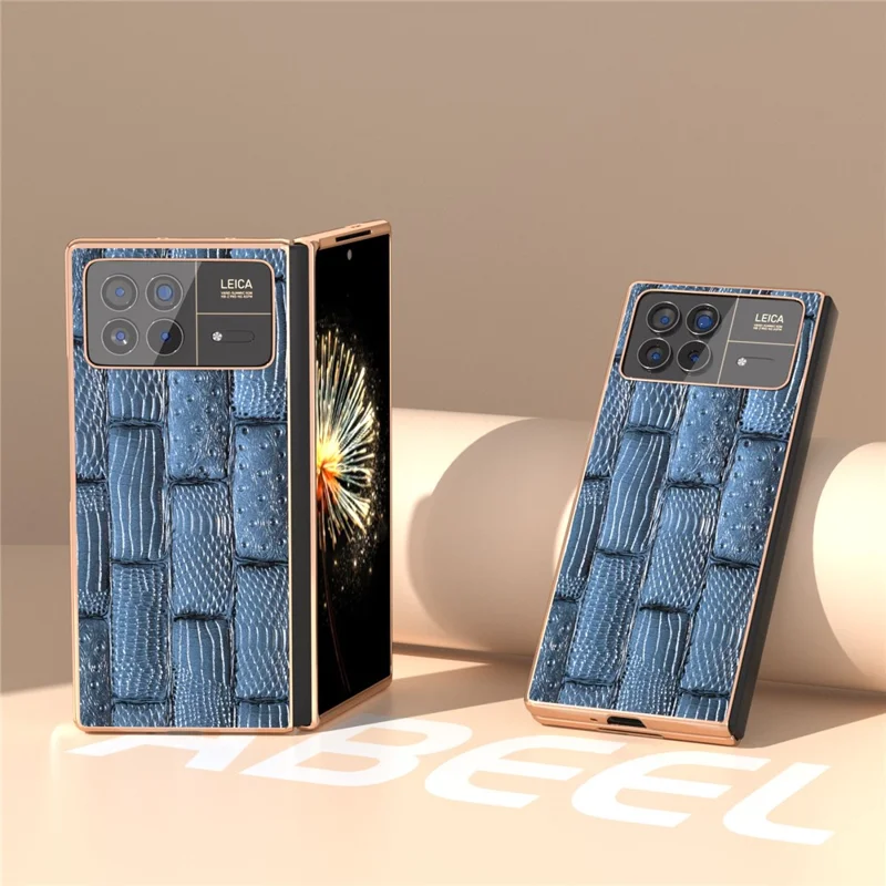 For Xiaomi Mix Fold 3 5G Case Electroplated Mahjong Texture Non-Slip Phone Cover - Blue