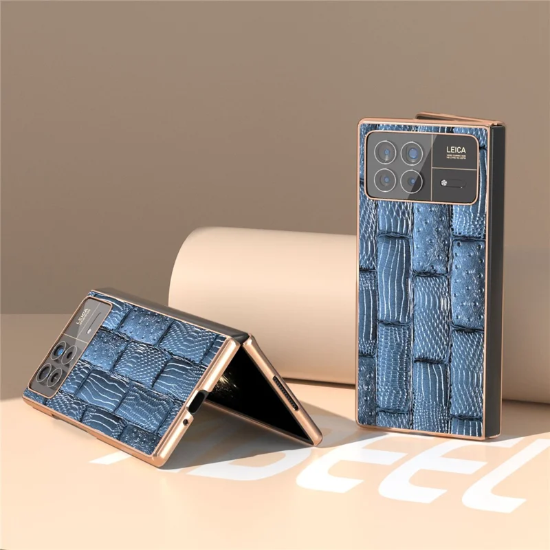 For Xiaomi Mix Fold 3 5G Case Electroplated Mahjong Texture Non-Slip Phone Cover - Blue