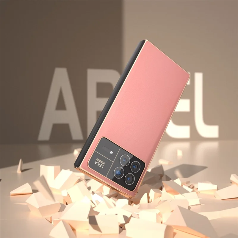 For Xiaomi Mix Fold 3 5G Case Genuine Cow Leather+PC Anti Drop Phone Cover - Pink
