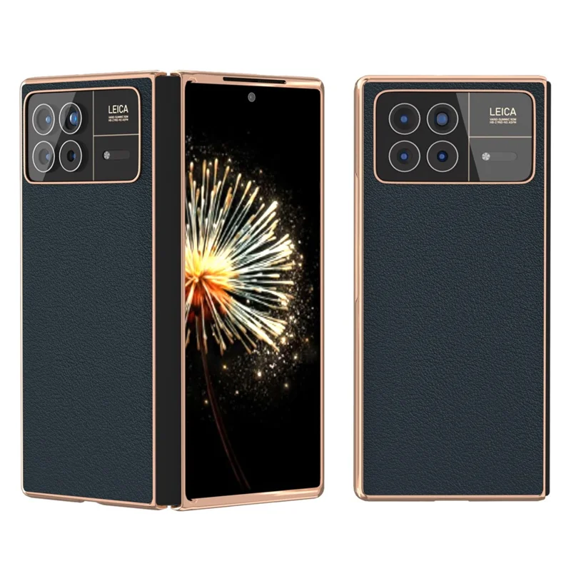 Per Xiaomi Mix Fold 3 5G Case Genuine Cow Leather+PC Anti Drop Phone Cover - Verde