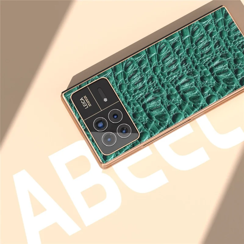 Para Xiaomi Mix Fold 3 5G Funda Resistente a Golpes Cuero de Vaca Genuino+PC Chapado Cubierta - Verde