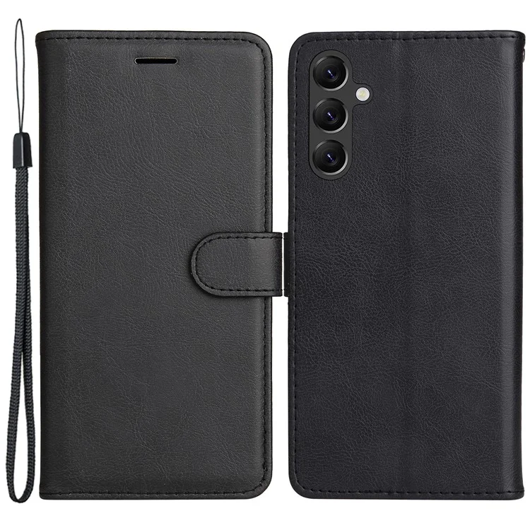 KT Leather Series-2 Para Samsung Galaxy A05s 4G Capa Carteira de Couro PU Capa de Telefone Móvel - Preto