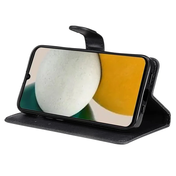 KT Leather Series-2 Para Samsung Galaxy A05s 4G Capa Carteira de Couro PU Capa de Telefone Móvel - Preto
