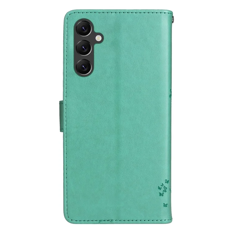 Per Samsung Galaxy A05s 4G KT Imprinting Flower Series-3 Case Stand Leather Imprinted Cat Tree Phone Shell Wallet - Verde