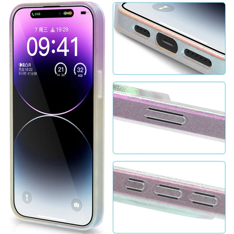 X-LEVEL Для iPhone 15 Pro Case Drop Устойчивый Лазерный ПК+ТПУ Чехол для телефона - Зеленый