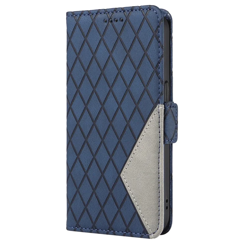 For Samsung Galaxy A05 4G Leather Case Rhombus Imprinted Wallet Cover - Blue