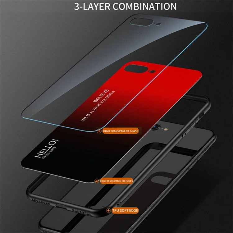 For Samsung Galaxy A05s 4G Case Tempered Glass+PC+TPU Gradient Anti-fall Phone Cover - Gradient Rose