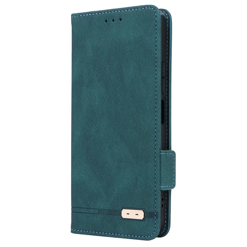 Чехол для Xiaomi Redmi 12 4G / 5G (Global) с декоративной фурнитурой, из искусственной кожи PU, с отделением для денег и карт - Синий