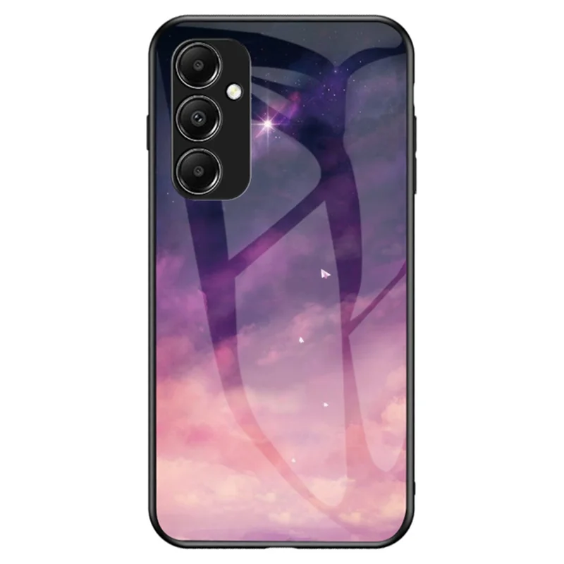 For Samsung Galaxy A05s 4G Case Starry Sky Pattern Tempered Glass+PC+TPU Anti-drop Phone Cover - Dream Starry Sky