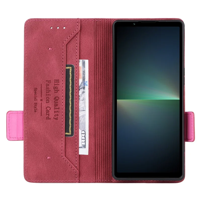 Para Sony Xperia 5 V Case Hardware Decor PU Leather Stand Phone Cover - Rose