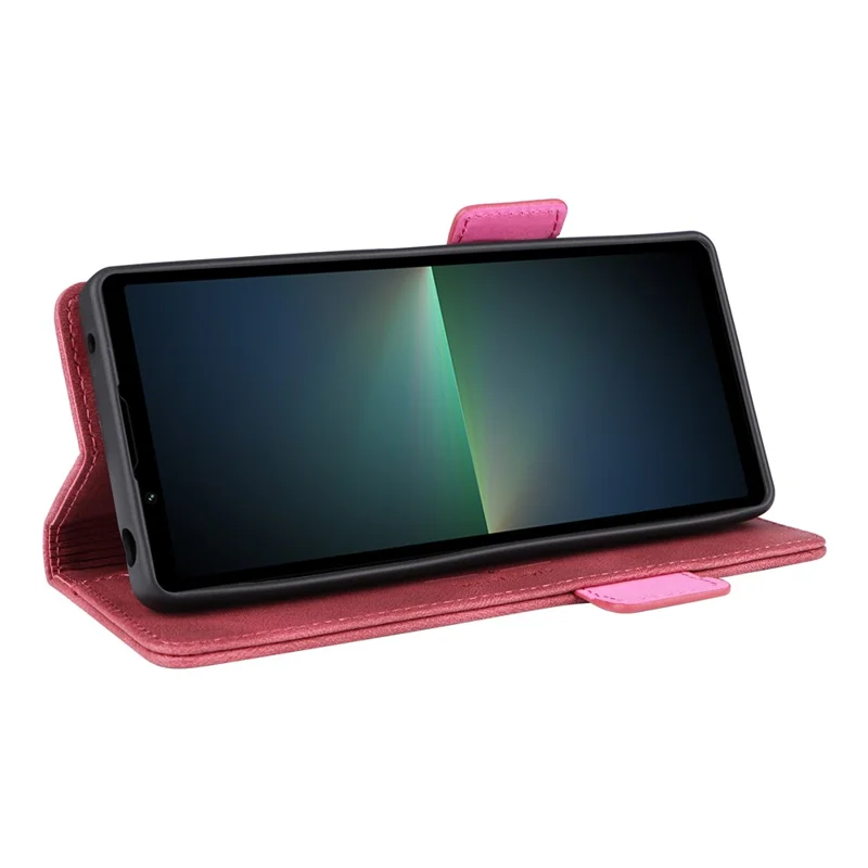 Para Sony Xperia 5 V Case Hardware Decor PU Leather Stand Phone Cover - Rose