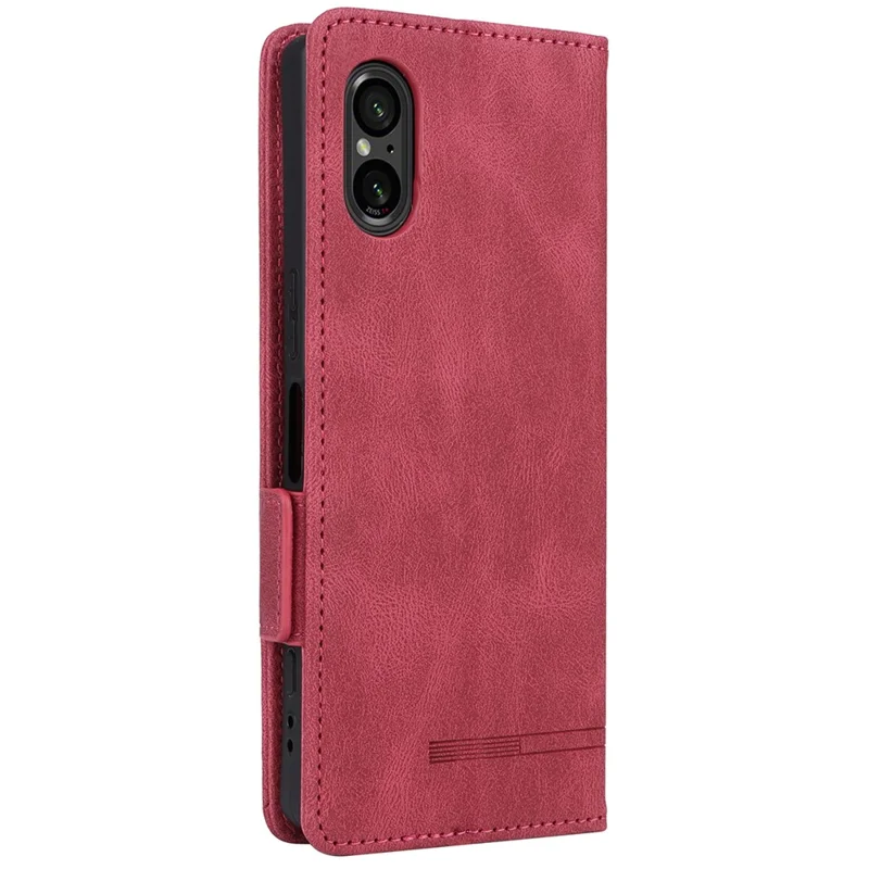 Para Sony Xperia 5 V Case Hardware Decor PU Leather Stand Phone Cover - Rose