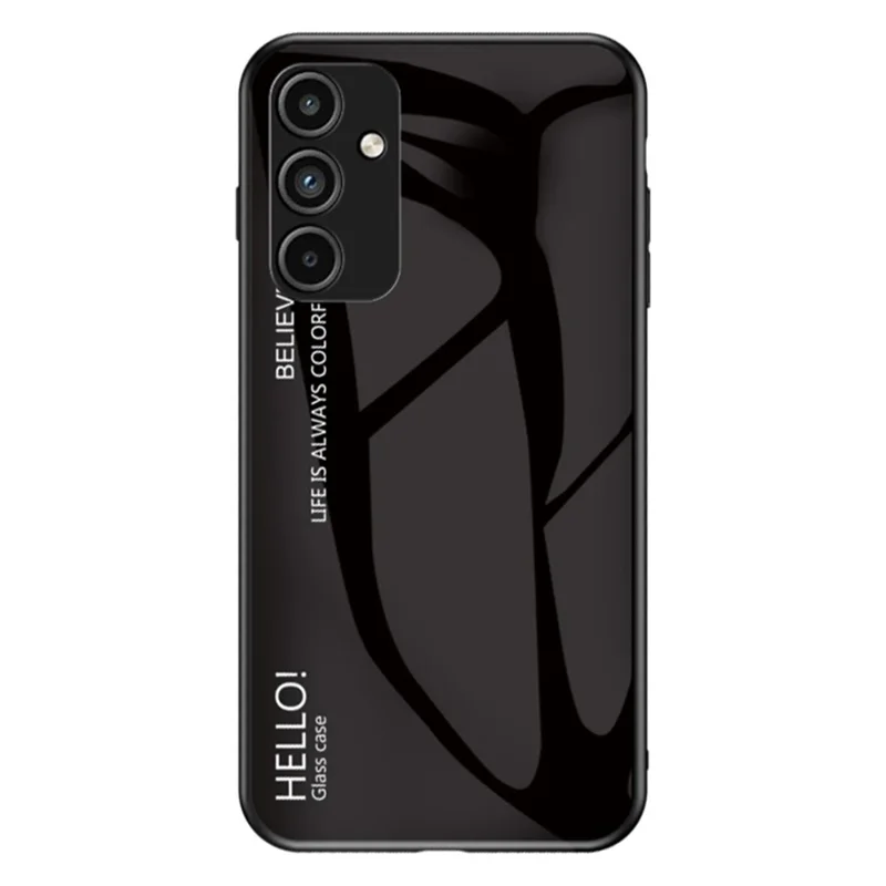 For Samsung Galaxy A15 4G Phone Case Tempered Glass+PC+TPU Cover - Black