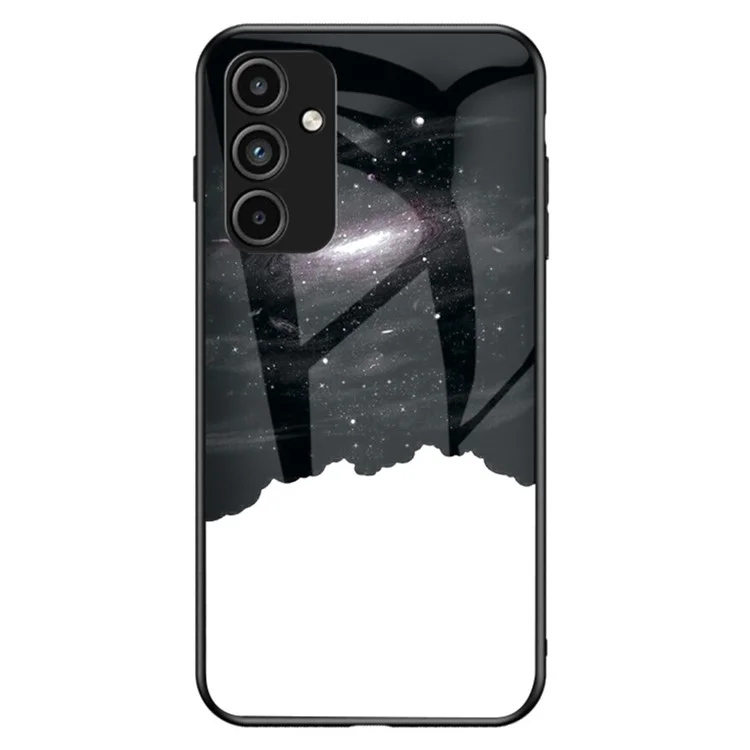Pour Samsung Galaxy A15 4G Cover Starry Sky Pattern Tempered Glass+PC+TPU Phone Case - Cosmic Starry Sky