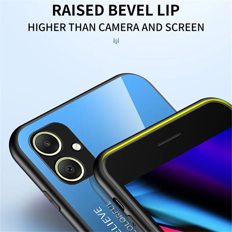 Чехол для Samsung Galaxy A05 4G, ударопрочный, с закаленным стеклом + ПК + ТПУ, градиентная телефонная крышка - градиент розовый
