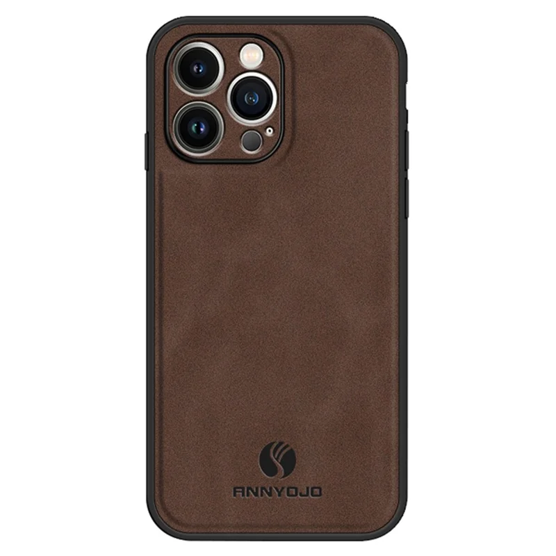 ANNYOJO Funda para iPhone 15 Pro Max Anti-caída Cuero PU+PC+TPU - Café