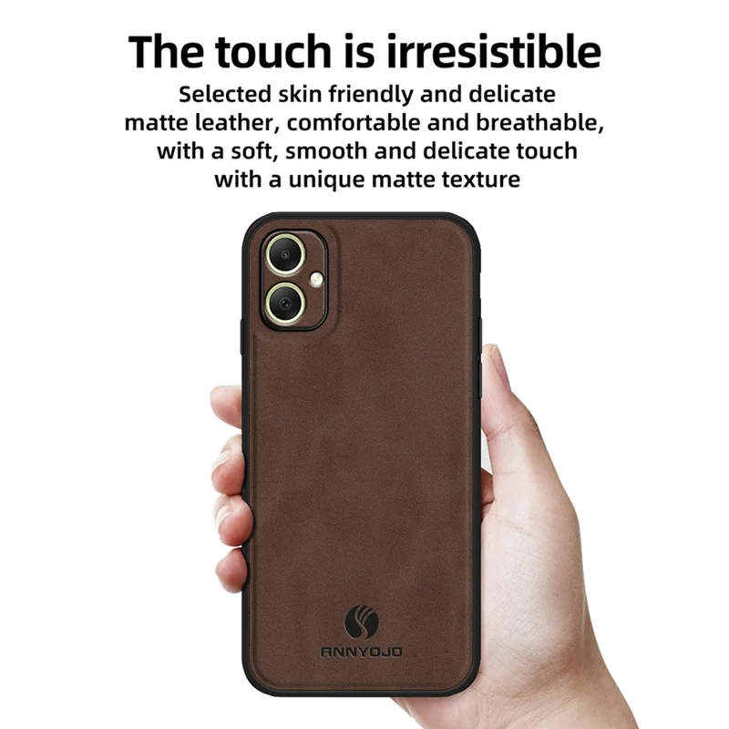 ANNYOJO til Samsung Galaxy A05 4G hylster i PU-læder+PC+TPU bagside - Vinrød