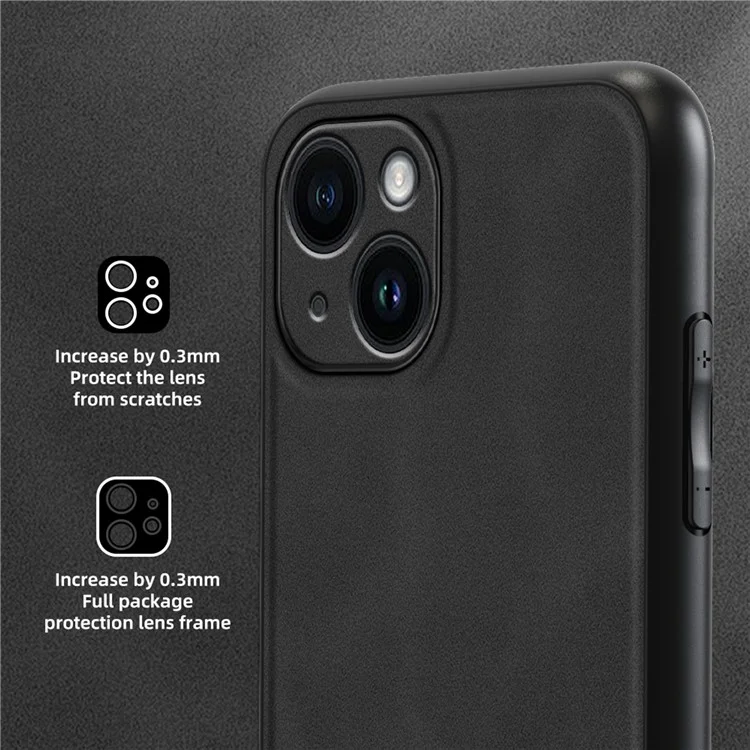 ANNYOJO Para Caso do iPhone 15 à Prova de Choques Couro PU+PC+TPU Capa de Telefone - Café