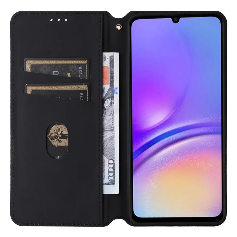 For Samsung Galaxy A05 4G Case Magnetic Closing PU Leather Stand Cover - Purple