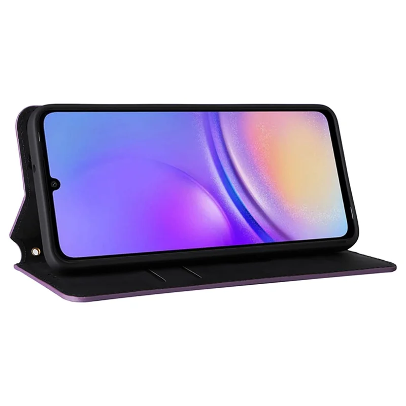 For Samsung Galaxy A05 4G Case Magnetic Closing PU Leather Stand Cover - Purple