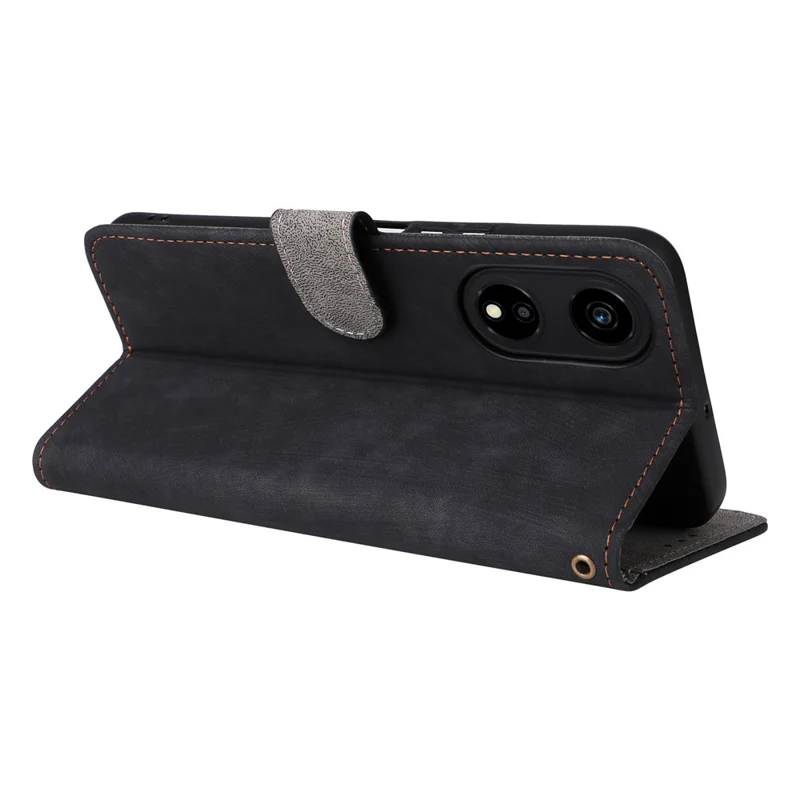 Pour Honor X5 Plus / Play 40C 5G Coque de style livre avec blocage RFID Portefeuille Housse de téléphone avec sangle - Noir