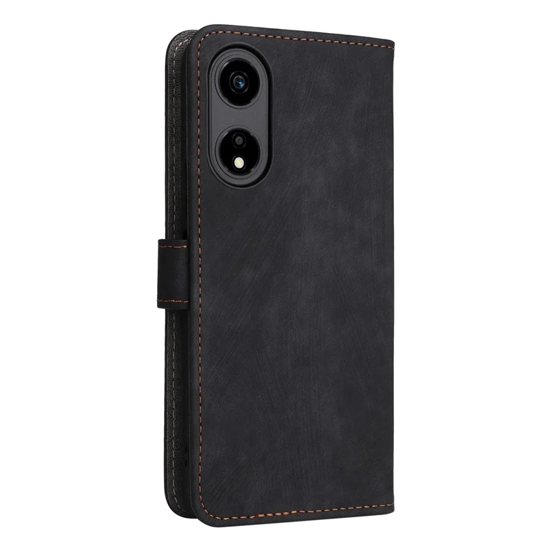 Pour Honor X5 Plus / Play 40C 5G Coque de style livre avec blocage RFID Portefeuille Housse de téléphone avec sangle - Noir