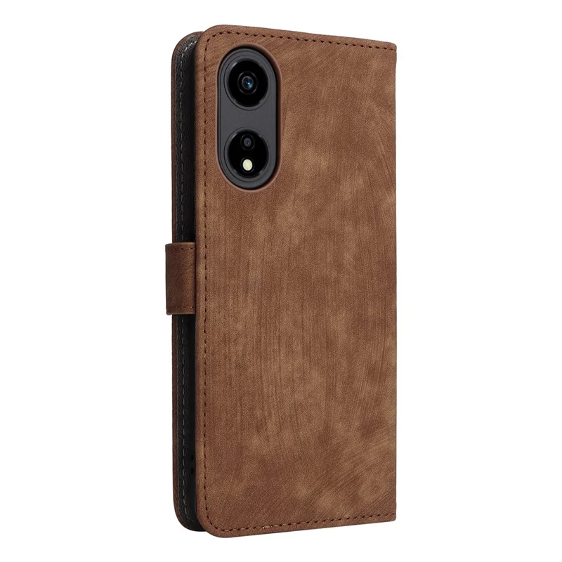 For Honor X5 Plus / Play 40C 5G Case Book Style RFID Blocking Wallet Phone Cover with Strap - Brown
