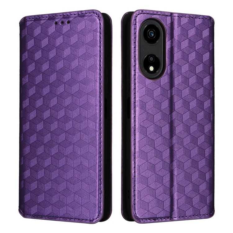 For Honor X5 Plus / Play 40C 5G Funda Completamente Envuelta de Cuero PU con Soporte - Púrpura