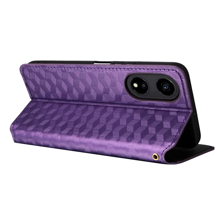 For Honor X5 Plus / Play 40C 5G Funda Completamente Envuelta de Cuero PU con Soporte - Púrpura