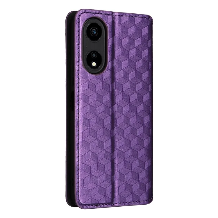 For Honor X5 Plus / Play 40C 5G Funda Completamente Envuelta de Cuero PU con Soporte - Púrpura