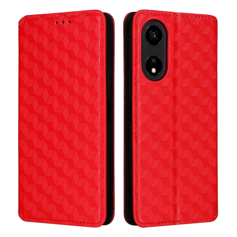 For Honor X5 Plus / Play 40C 5G Case Fully Wrapped PU Leather Stand Cover - Red
