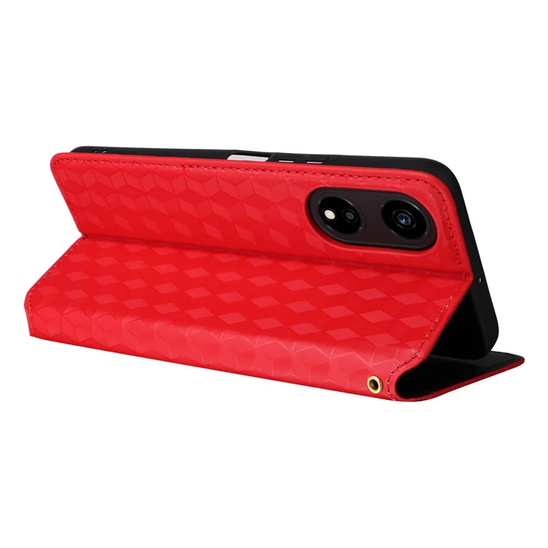 For Honor X5 Plus / Play 40C 5G Case Fully Wrapped PU Leather Stand Cover - Red