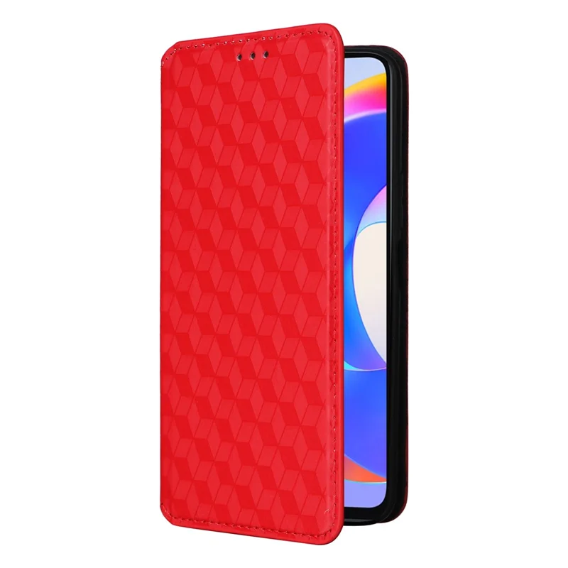 For Honor X5 Plus / Play 40C 5G Case Fully Wrapped PU Leather Stand Cover - Red