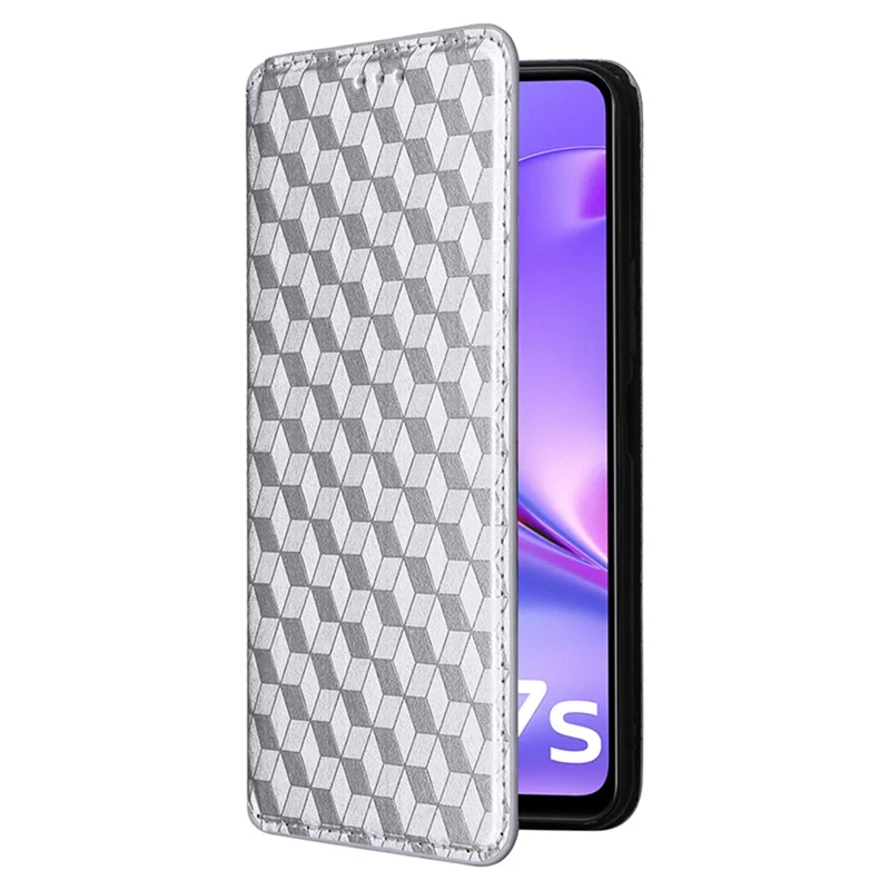 For vivo Y17s 4G / Y28 5G / Y33t (2023) V2317A Case Drop Resistant PU Leather Stand Cover - Silver